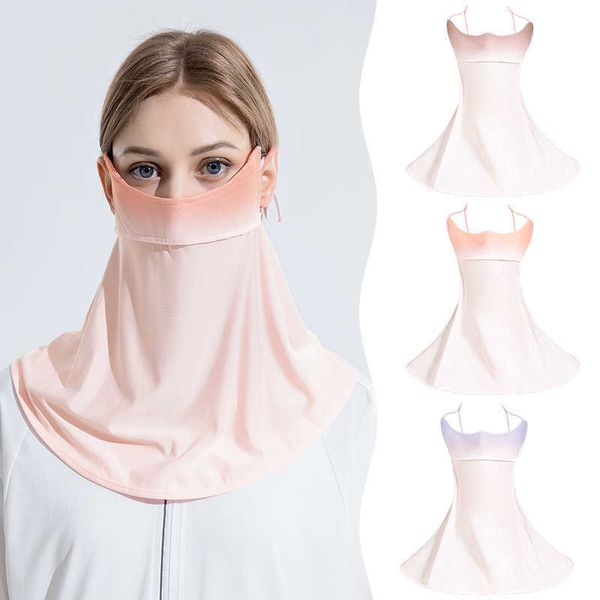 

other fashion accessories upf50+ sun protective scarf sunscreen breathing mask protect sunshade whole face ultraviolet-proof sunlight blocki, Silver