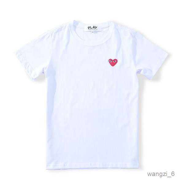 

men's fashion plays t red hear commes casual women shirs badge high quanliy tshirs coon embroidery shor sleeve summer l1om# 7 49s0, White;black
