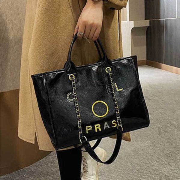 

80% off handbags women's luxury classics beach designers metal pearl letter badge tote bag small leather large female chain wallet back