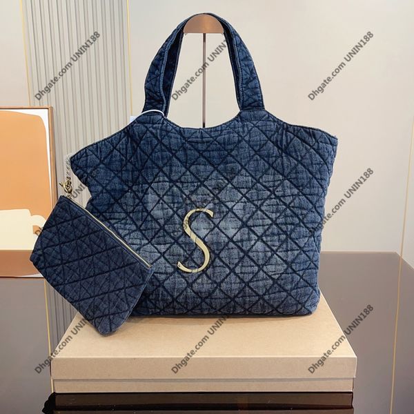 

23ss women luxurys designers totes denim shopping bags handbag shouder crossbody golden letters ladies handbags with original dust bag and c