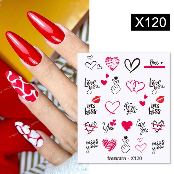 

valentine's day love heart pattern water decals stickers christmas snowflakes design slider for nails art decoration nail artstickers d, Black