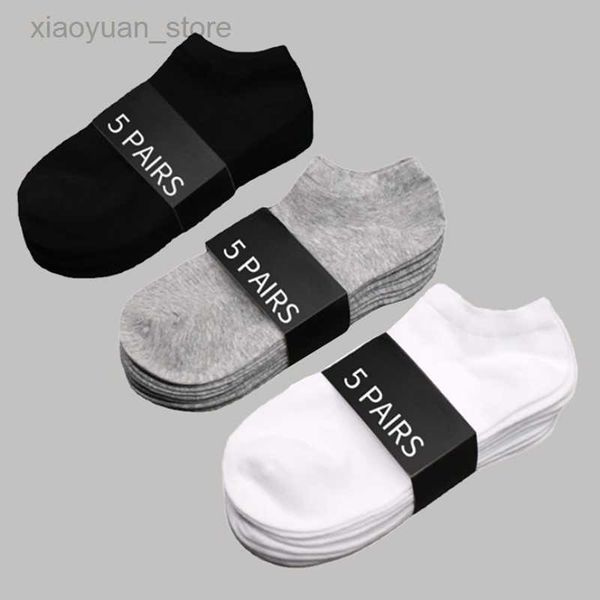 

men's socks 5 pairs socks low cut breathable sports boat sock solid color comfortable cotton ankle casual sock white black summer men