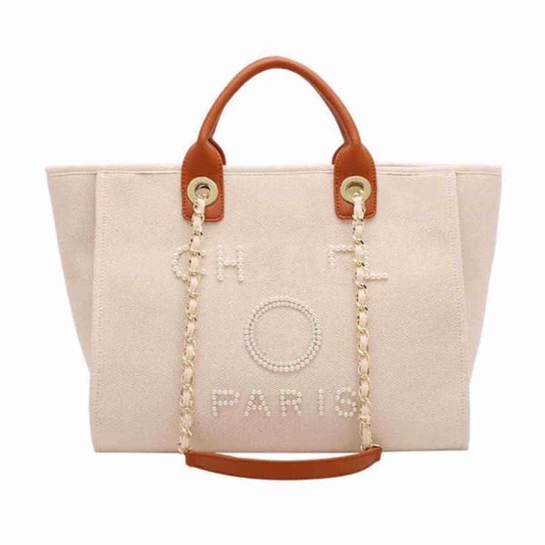 

70% off fashion luxury women's classic canvas beach bag large capacity small chain packs big handbags hcun