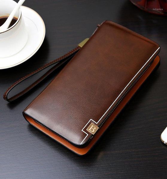

wallets long desigh card holder 2021 leather men male purse vintage coin with note compartment7230672, Red;black