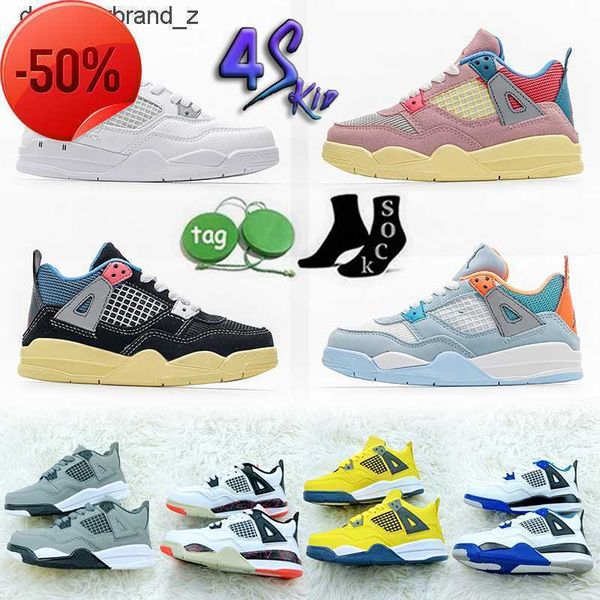 

basketball shoes motorsports sneakers university blue black cat white cement fire red cactus jack 4 4s for kids designers jumpman iv youth j
