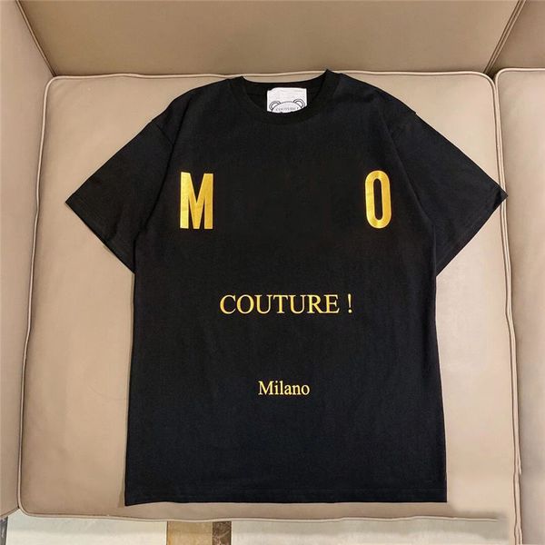 

italy mens womans t shirts clothing stuffed bear graphic letter print leisure fashion durable quality couple designer black white coach 3xl, White;black