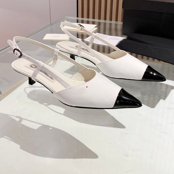 

2023 brand pumps high heel shoes wedding shoe real leather pointed toes women nude black patent leathers size 35-40 -331