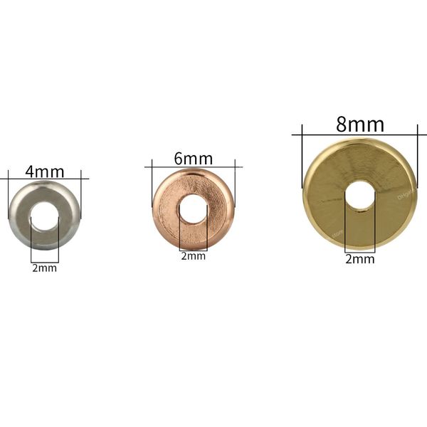 

4 6 8mm stainless steel charm spacer beads flat round loose beads diy bracelet wheel bead for jewelry making finding accessories jewelry mak, Blue;slivery