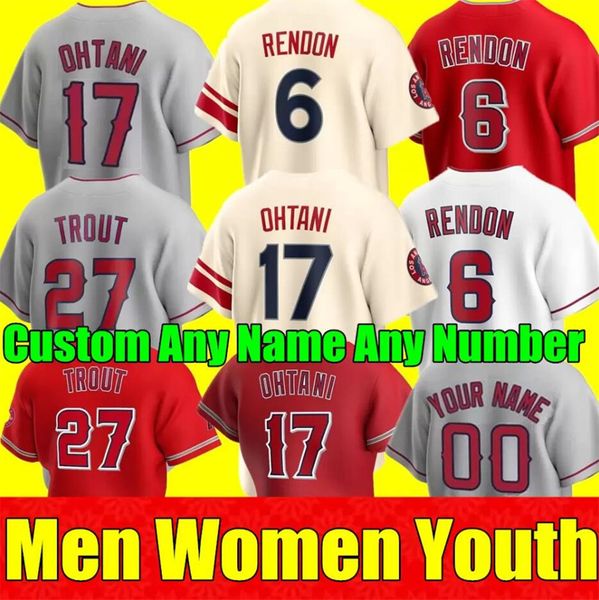 

custom s-4xl 27 mike trout jersey 17 los angeles shohei ohtani angels jersey los angeles shohei ohtani angels laazddd anthony rendon basebal, Black