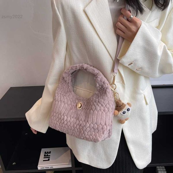 

evening bags vintage faux fur thread chain hobos shoulder crossbody bags for women handbags and purses 2022 new brand designer messenger bag