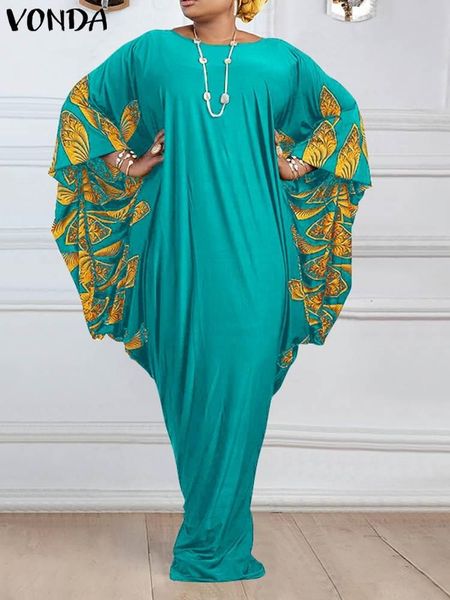 

dresses summer maxi dress women long sleeve floral printed kaftan dress 2022 vonda loose autumn holiday party long vestidos femme robe, Black;gray