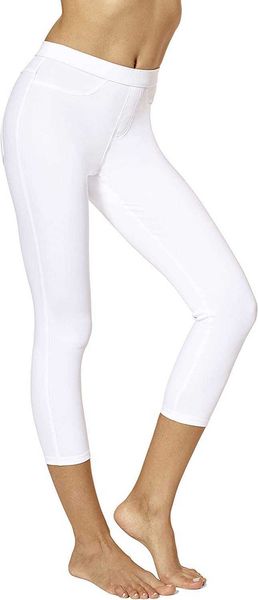 

no nonsense women's classic denim capri legging with pockets, Black