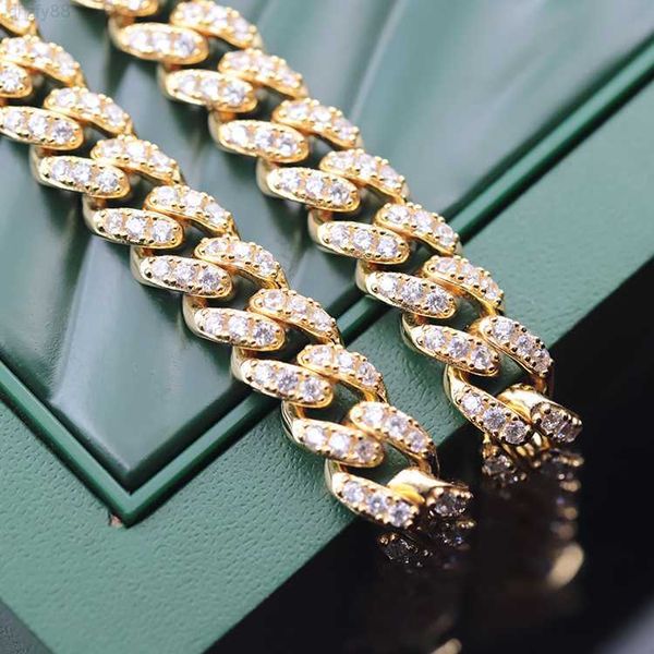 

wholesale price single row 925 silver cz diamond iced out 8mm wide necklace cuban link chain for man
