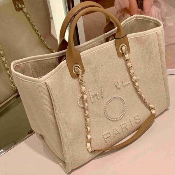 

70% off fashion luxury women's classic canvas beach bag large capacity small chain packs big handbags 6fyh