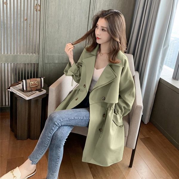 

women's jacket's jackets spring 2023 casual trench coats classic double breasted female clothing england style windbreak 230417, Black;brown