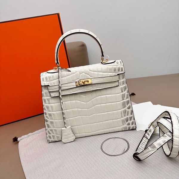 

alligator tote bag woman designer handbags women crossbody shoulder bags luxury shopping bags first layer cowhide padlock gold hardware gild