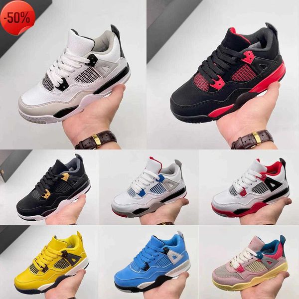 

athletic kids 4 jumpman 4 shoes 4 toddler shoe 4s sport sneakers for children eur 22-37, Black