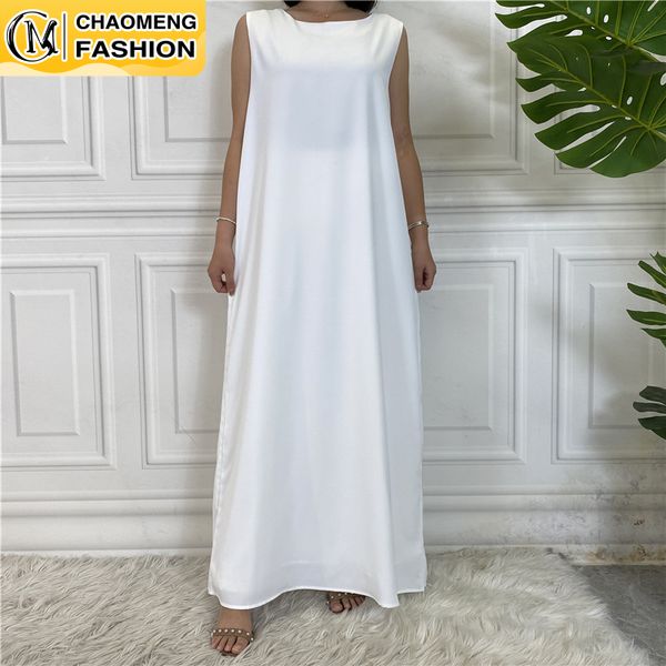 

ethnic clothing dubai abaya vestido all-match casual wear sleeveless inner dresses muslim for women modest robe caftan moroccan islamic clot, Red