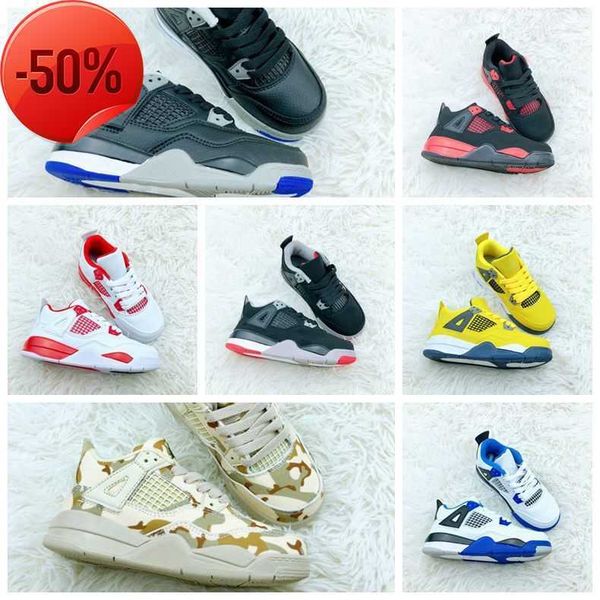 

2023shoes 2023 outdoor designer kids basketball jumpman 4s sports pink athletic sneaker fashion 4 og fire red white oreo cool grey bred, Black