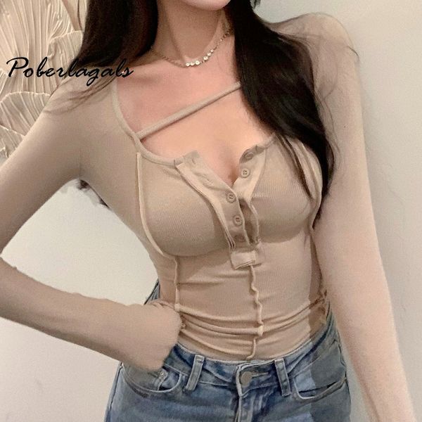 

women's t-shirt y2k elastic t-shirt women's tight-fitting long-sleeved grunge tee korean autumn chic short square neck slim crop, White