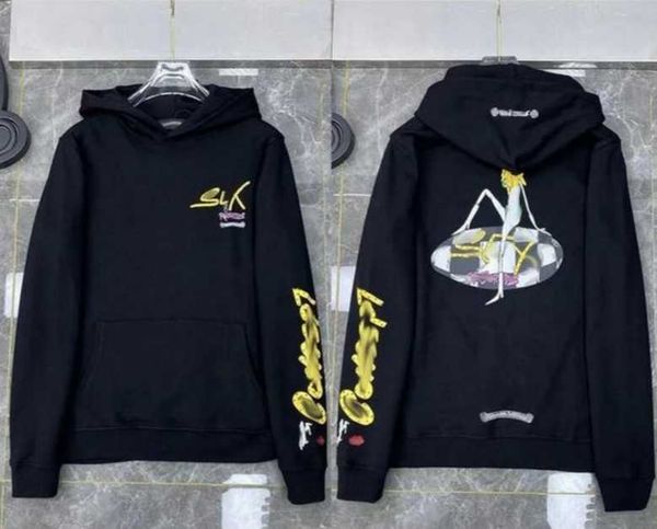 

men's hoodies & sweatshirts designer mens hoodies designer chrome winter sweatshirts heart hoodie ch long sleeve jacket loose coat hood, Black