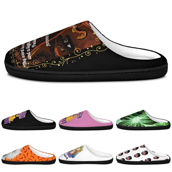 

diy Slippers Custom Slippers Customized Cotton Slippers Men Women Cotton Slippers precious antislip antiskid Warm Customized Patterns big Size p57180