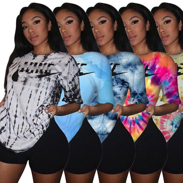 

2023 brand women letter tracksuits summer two piece sets short sleeve t-shirt shorts fashion sports suit crew neck outfits pullover jogging, Gray