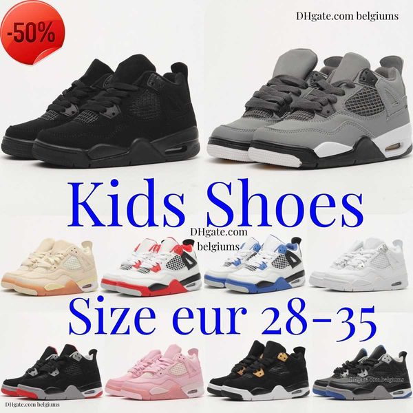 

kids shoes 4 basketball 4s designer running sneakers boys black cat outdoor child trainers kid walking shoe fire red girls children youth to