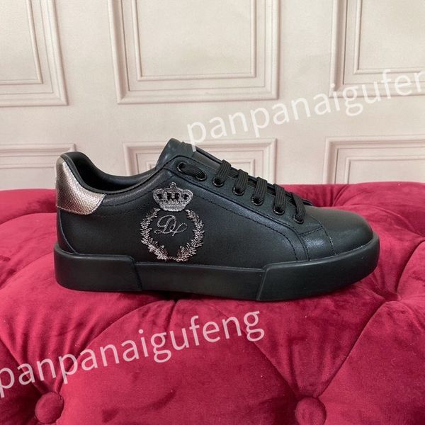 

2023 new luxury casual shoes travel fashion white sports trainers women lace-up sneaker leather flat bottom designer shoe platform lady snea, Black