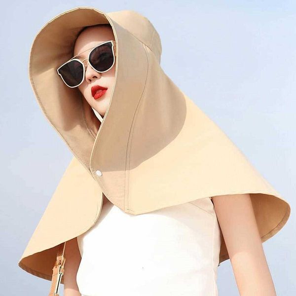 

other fashion accessories detachable summer sunscreen hat women anti-ultraviolet sunshade sun protection hats neck guard shawl face covering, Silver