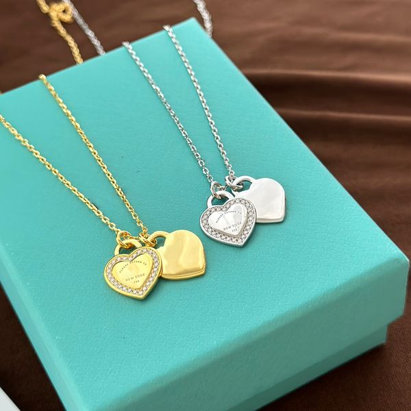 

Womens Pendant Gift Necklaces Peach Heart Wedding Ball Chain Necklace tiffs Christmas Designer Jewelry as Gold Bead Necklace Complete Brand