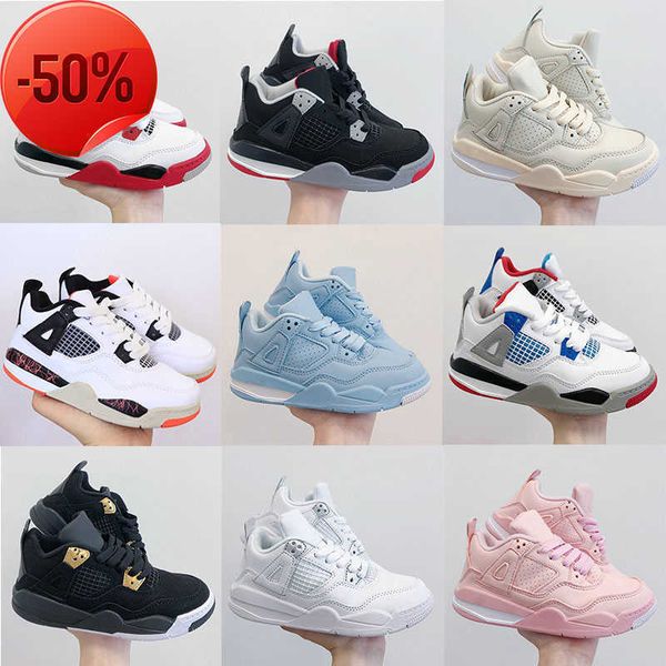 

ar 4s kids basketball shoes chicago 4 infant boy girl sneaker toddlers fashion baby trainers children footwear replica, Black