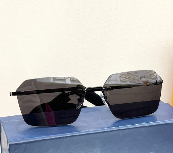 

square rimless sunglasses metal black men edge designer sun glasses sonnenbrille shades uv400 eyewear with box, White;black
