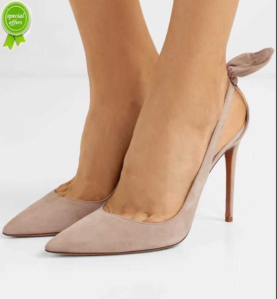 

woman pop heels dress shoes pointed toe aquazzuras bow tie 105mm cutout leather pumps slingback wedding party dress pump black nude sude lea