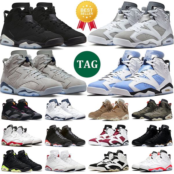 

6s unc men basketball shoes jumpman 6 retro red oreo cool grey georgetown midnight navy bordeaux carmine electric green tinker outdoor mens