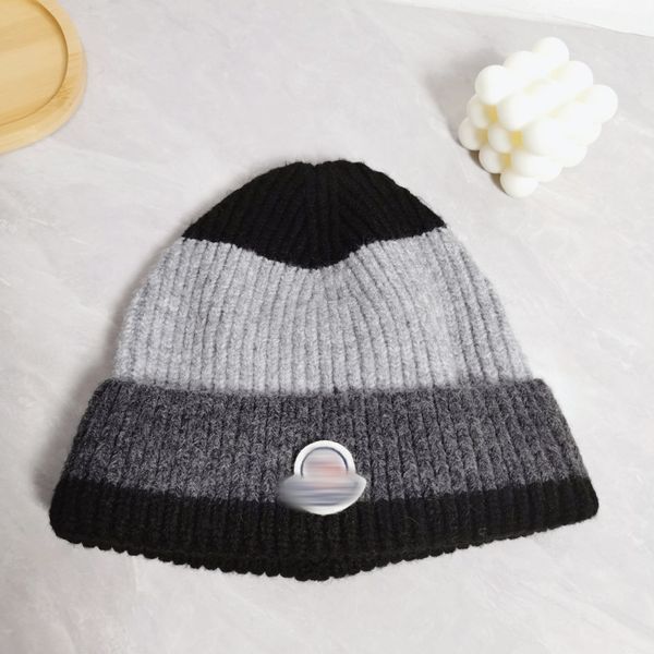 

Fashion designer MONCL wool hat Beanie autumn and winter new knitted luxury knitted hat official website version 1:1 craft 5color, Khaki