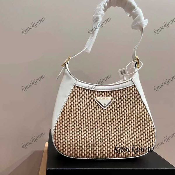 

designer bags raffia straw bag woven bag shoulder bag armpit bag bamboo bag type crossbody bag triangle logo ladies summer bag shopping bag