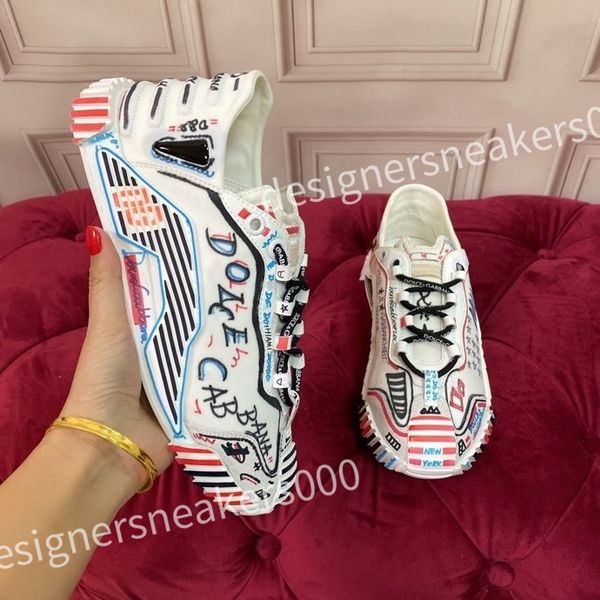 

2023 new luxury designer casual shoes mens vintage striped sneakers women fashion shoe lace-up platform cotton sneaker, Red;white