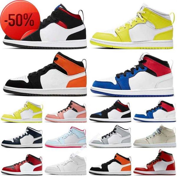 

designer 1 kids basketball shoes children toddler sports red chicago boy girls 4s basket ball pour enfants athletic sneakers241b, Black