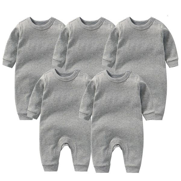 

rompers 5pcs/lots baby rompers long sleeve winter soft cotton boys clothes born clothing roupa de bebes outfits 230418, Blue