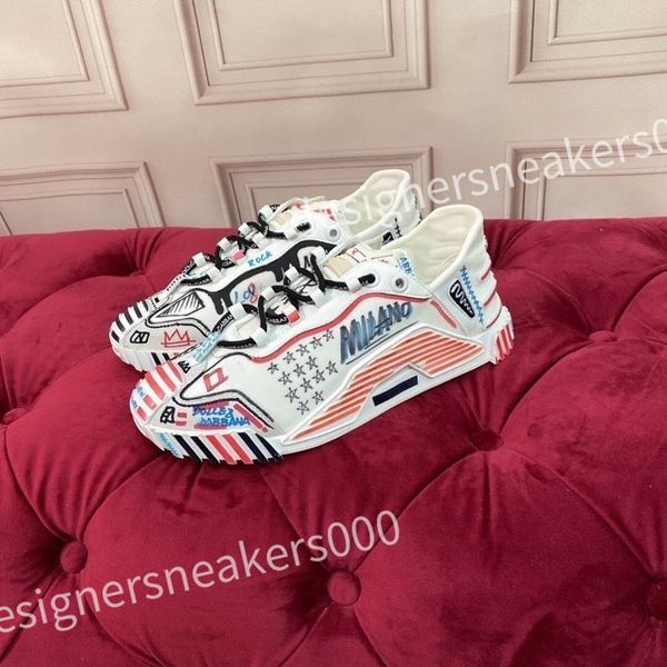 

new luxury designer casual shoes mens vintage striped sneakers women fashion shoe lace-up platform cotton sneaker, Red;white
