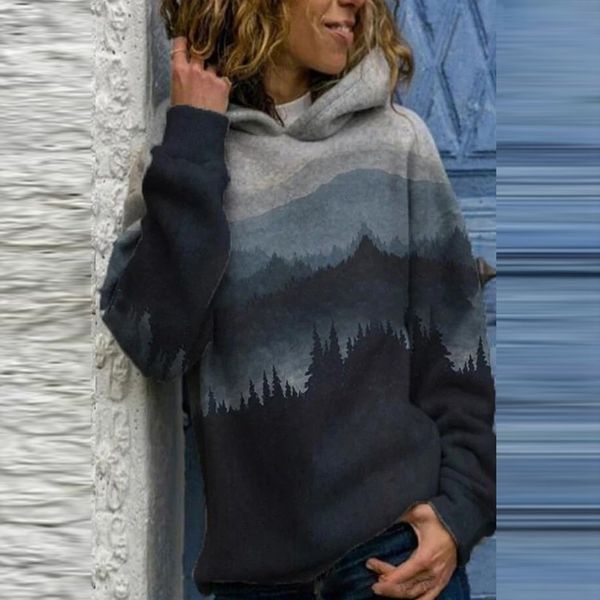 

women's jackets hoodie ladies clothes 2023 fashion big size printed pullover long sleeve sweatshirt coat 230418, Black;brown