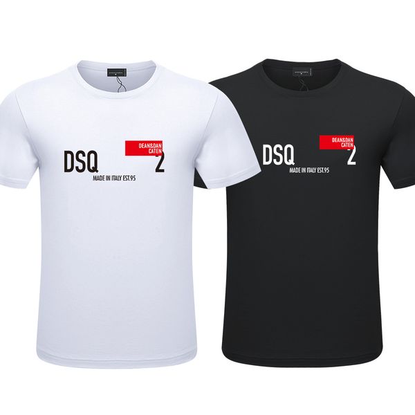

cotton twill dsq2 men's t-shirt 2023 summer korean youth slim fit short sleeve t-shirt trend fashion casual bottom shirt, White;black