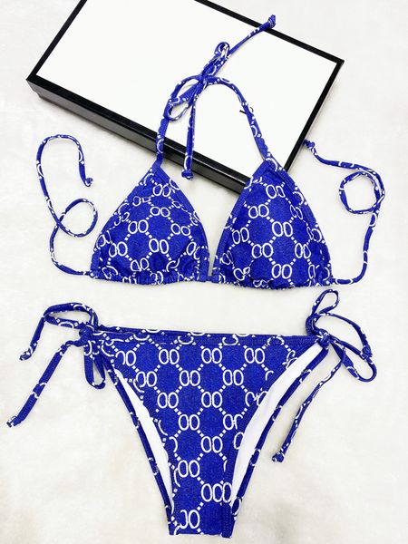 

23ss women three-point swimsuit fashion summer two-piece bikini suits set with letters beach bathing suits swimwear clothing high-quality, White;black