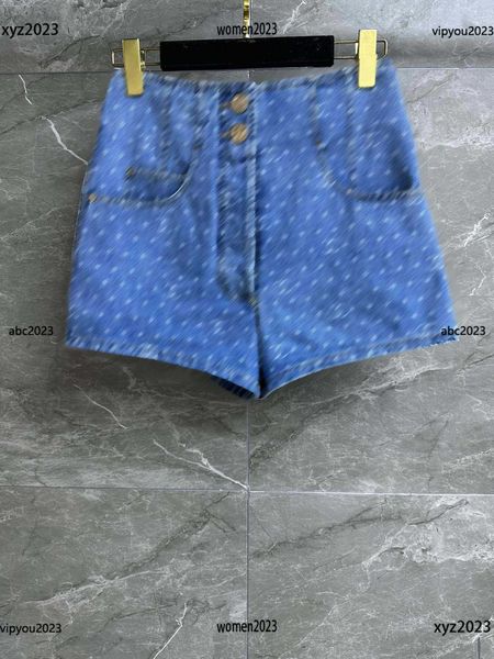 

designer women shorts letter dot pattern jeans pants wash color denim shorts size s- two buttons bottoms new arrivals april18, White;black