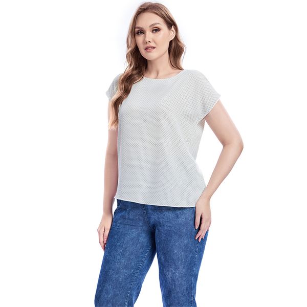 

women's t-shirt women's plus size t-shirt summer fashion elegant t-shirt suitable for round women's cotton long sleeve casual, White