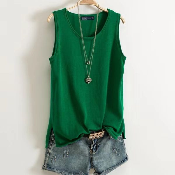 

camisoles tanks cotton and linen camisole women's summer i-shaped sleeveless knitted bottoming shirt short outer wear loose solid 23041, Black;white