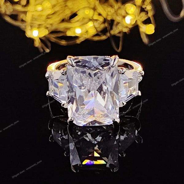 

2023 new arrival luxury rectangle engagement ring for women anniversary gift jewelry wholesale r7170 fashion jewelryrings new arrival luxury, Golden;silver