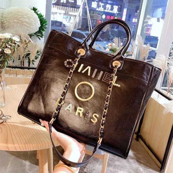 

60% off handbags luxury women's beach metal pearl letter badge tote bag small leather large female chain wallet backpack mmrx