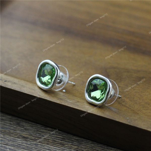 

fashion jewelry brand square sunshine crystal women stud earring trendy unusual wedding birthday party gift low0077e earringsstud earrings j, Golden;silver